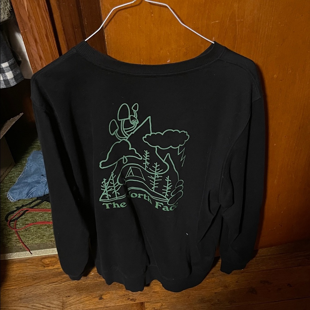 The North Face Black Sweatshirt with Green Nature Graphic